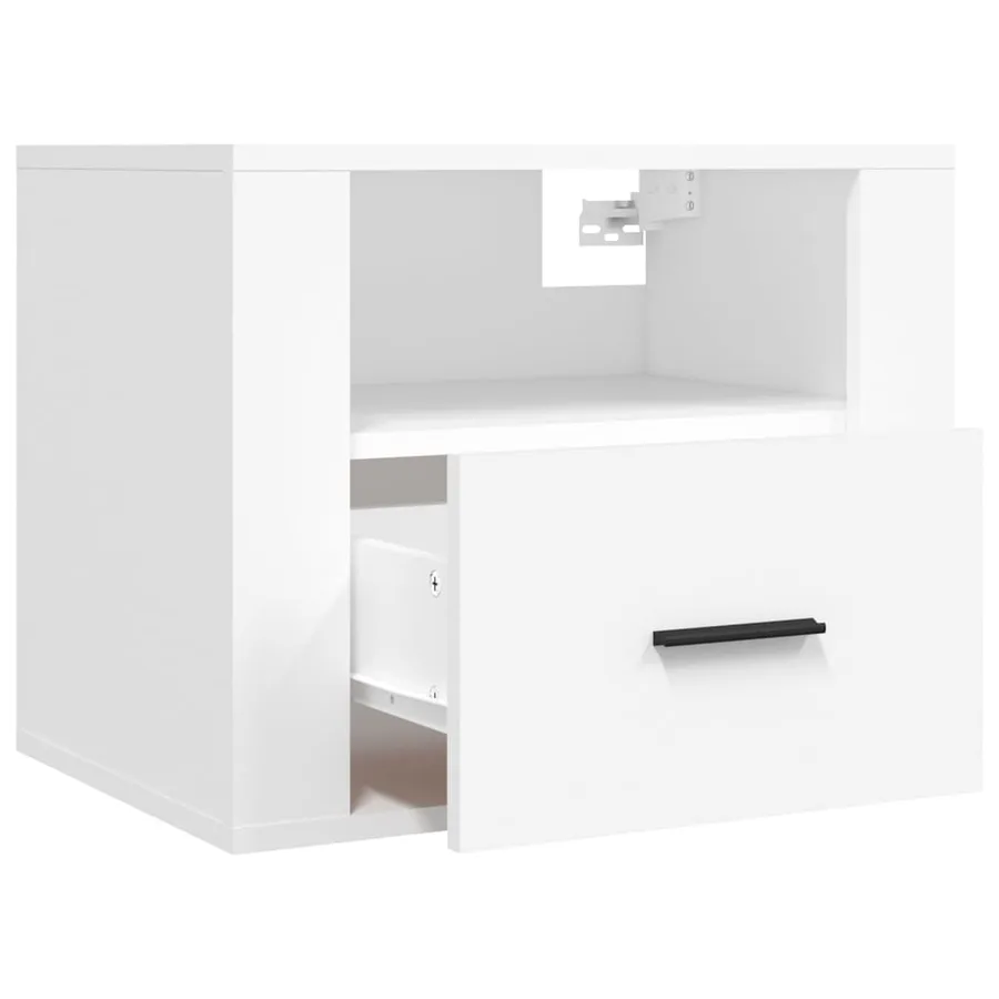Tables de chevet murales 2 pcs Blanc 50x36x40 cm - 7