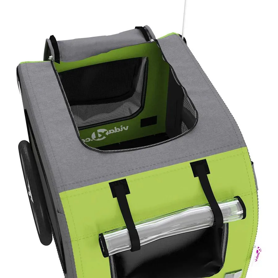 Remorque de vélo pour animaux de compagnie vert et gris - 10