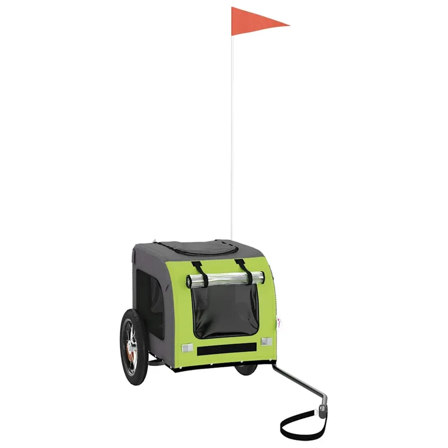 Remorque de vélo pour animaux de compagnie vert et gris - 2