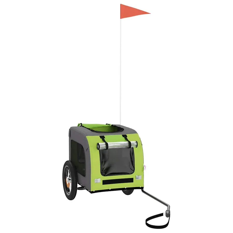 Remorque de vélo pour animaux de compagnie vert et gris - 3