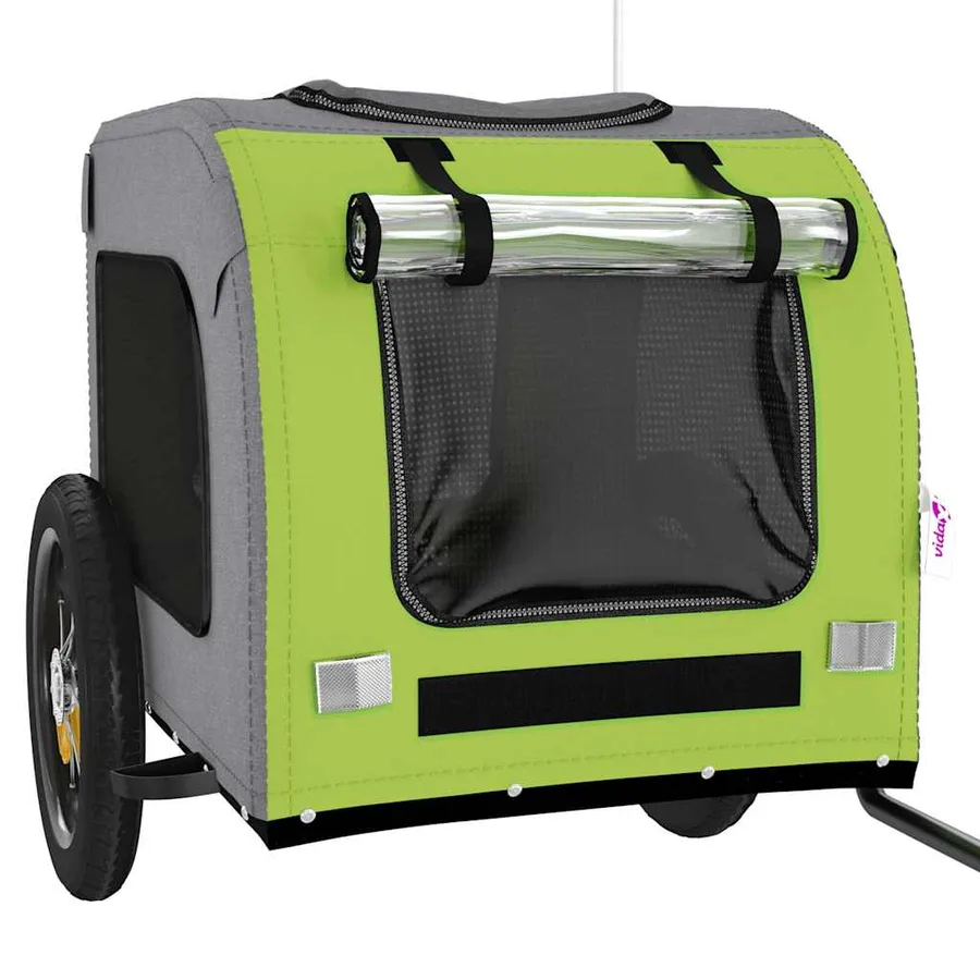 Remorque de vélo pour animaux de compagnie vert et gris - 5