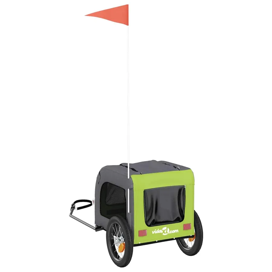 Remorque de vélo pour animaux de compagnie vert et gris - 8