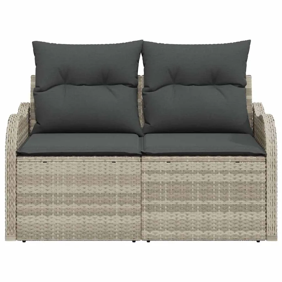 Canapé de jardin Gris clair 121 x 62 x 69cm polyrotin - 5