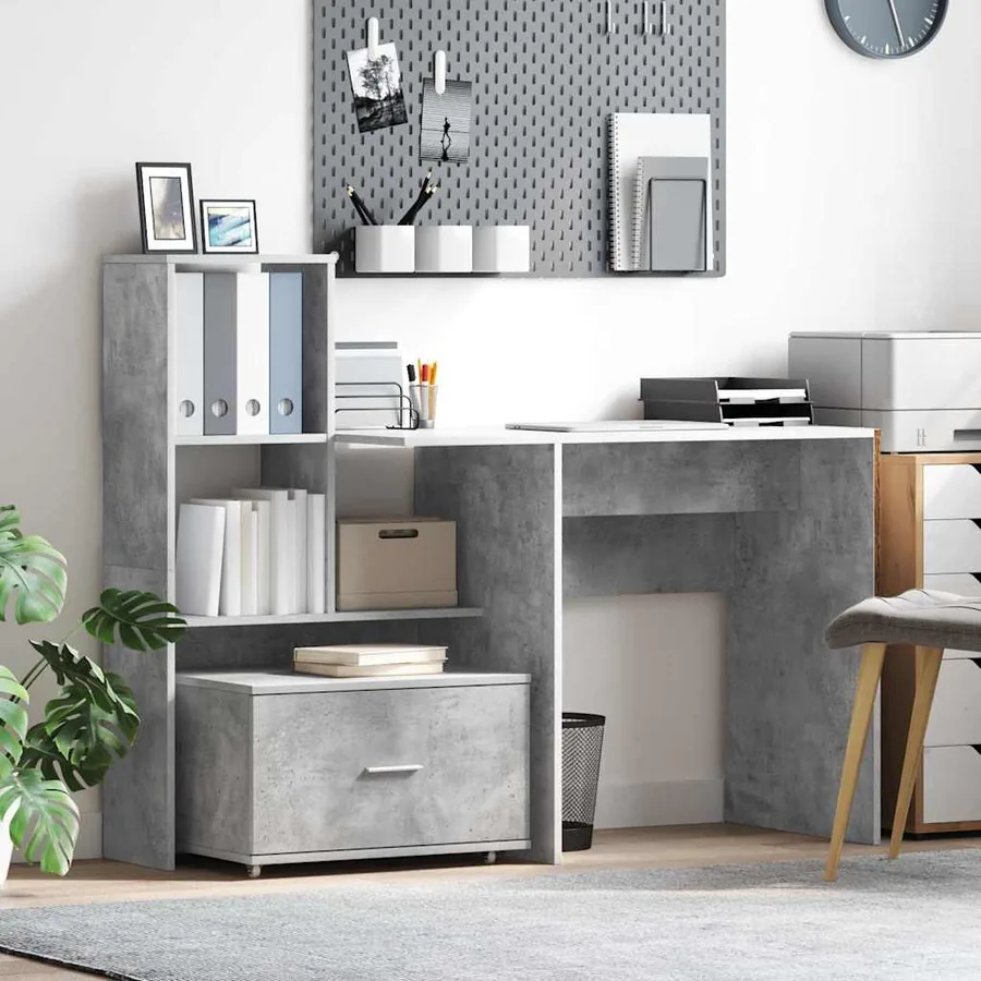 Armoire à tiroirs avec roue Gris béton 55 x 45 x 31 cm