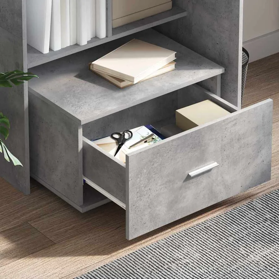 Armoire à tiroirs avec roue Gris béton 55 x 45 x 31 cm - 4