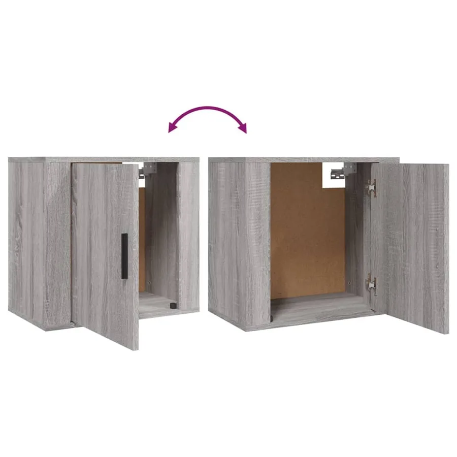 Table de chevet murale Sonoma gris 50x30x47 cm - 8
