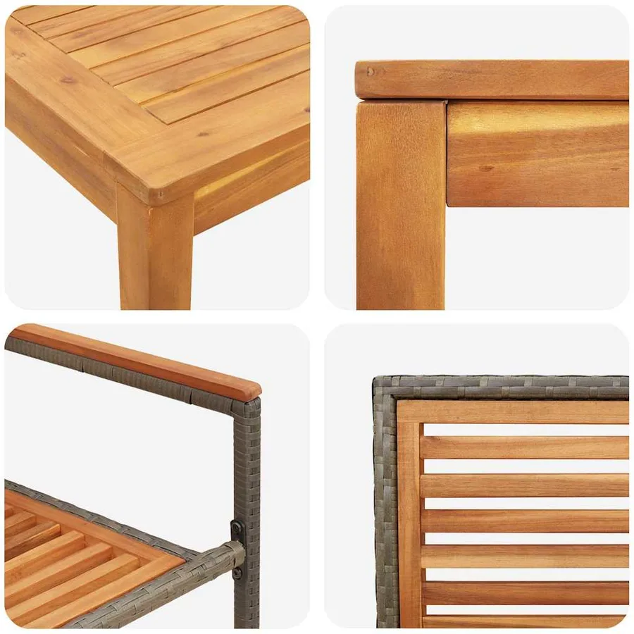 Ensemble de salle à manger pour jardin 3 pcs Gris - 9