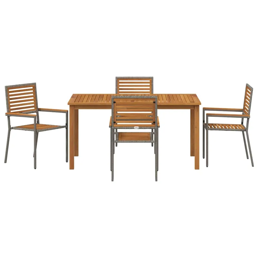 Ensemble de salle à manger pour jardin 5 pcs Gris - 7