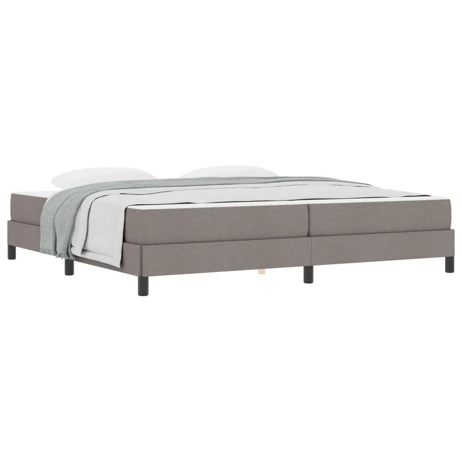 Lit à ressorts avec matelas Taupe 200 x 200 cm tissu - 2