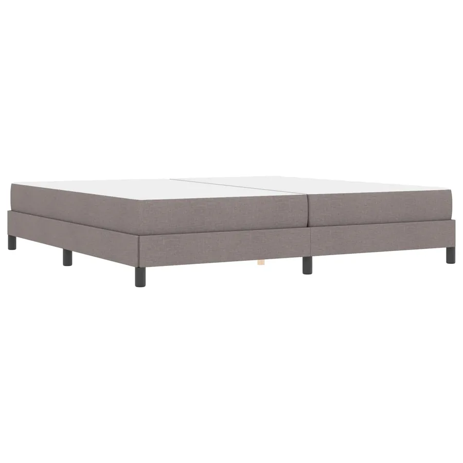 Lit à ressorts avec matelas Taupe 200 x 200 cm tissu - 6