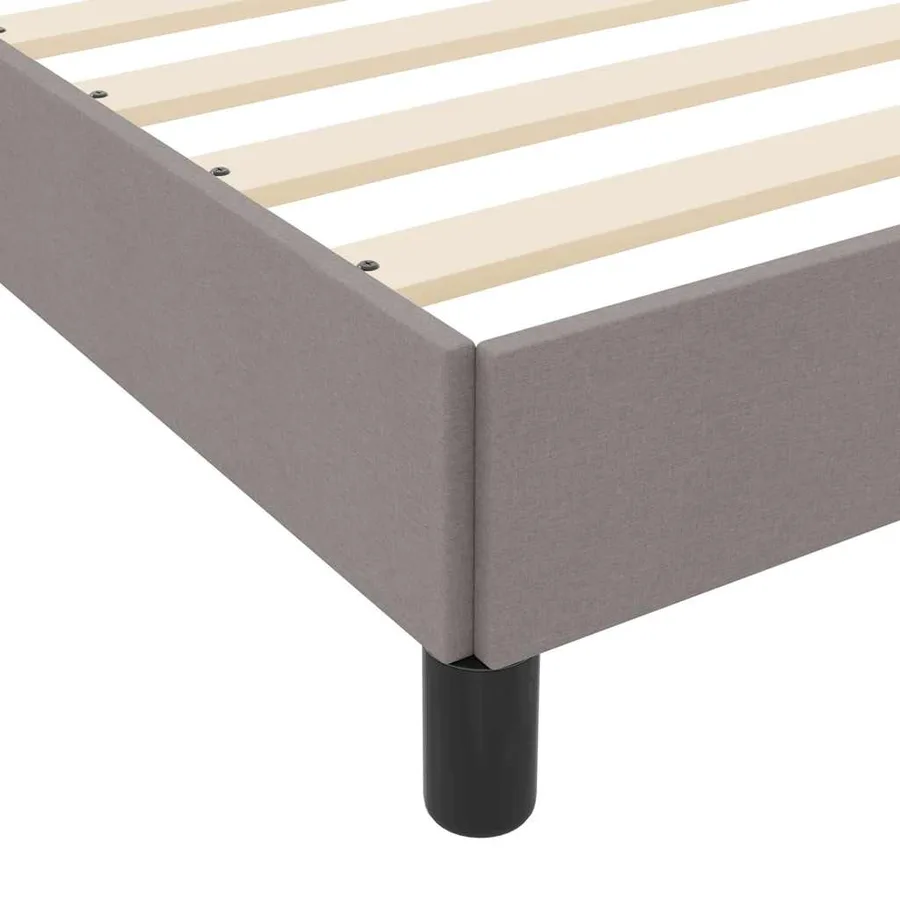 Lit à ressorts avec matelas Taupe 200 x 200 cm tissu - 7