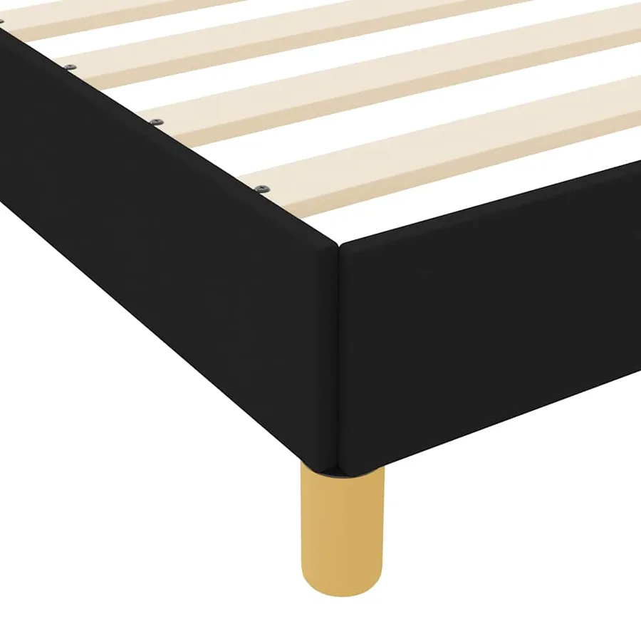 Lit à ressorts avec matelas Noir 90 x 190 cm tissu - 10