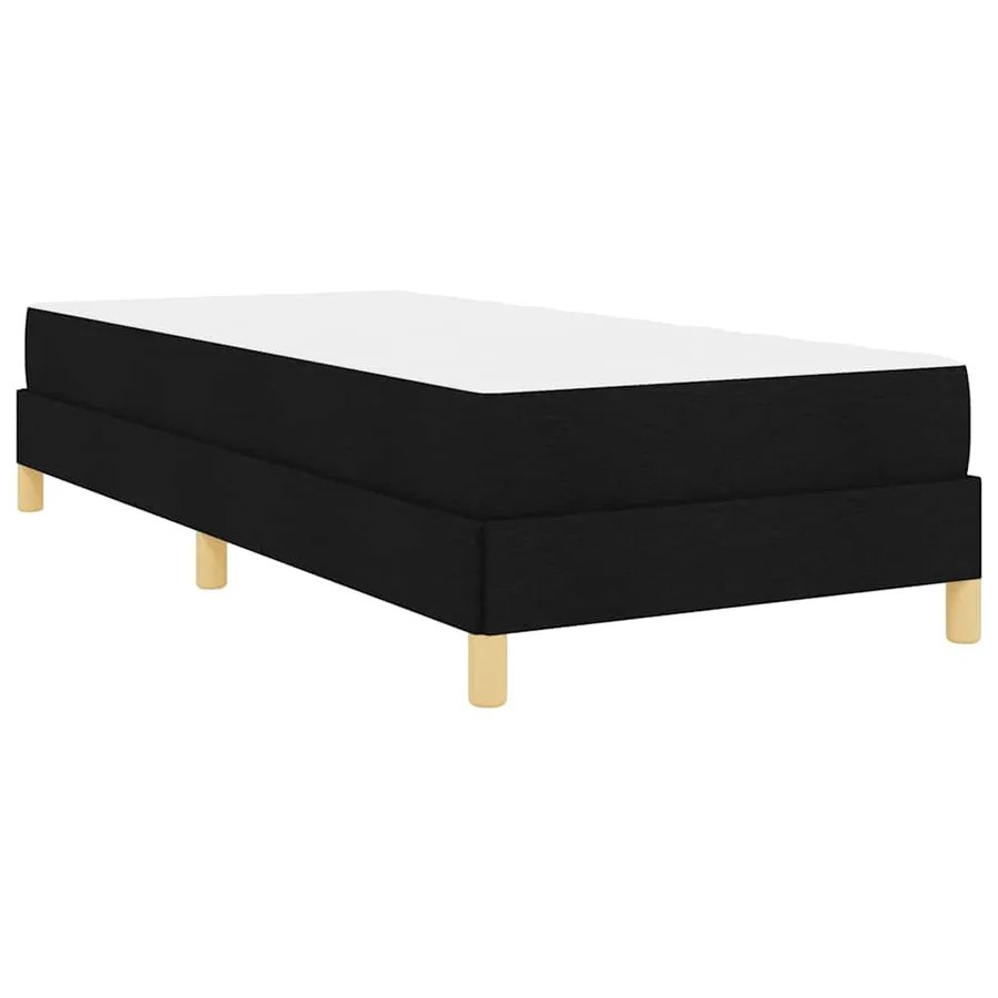 Lit à ressorts avec matelas Noir 90 x 190 cm tissu - 9