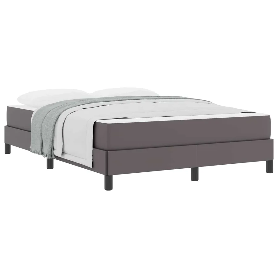 Cadre de lit avec matelas Gris 140 x 200 cm tissu - 2