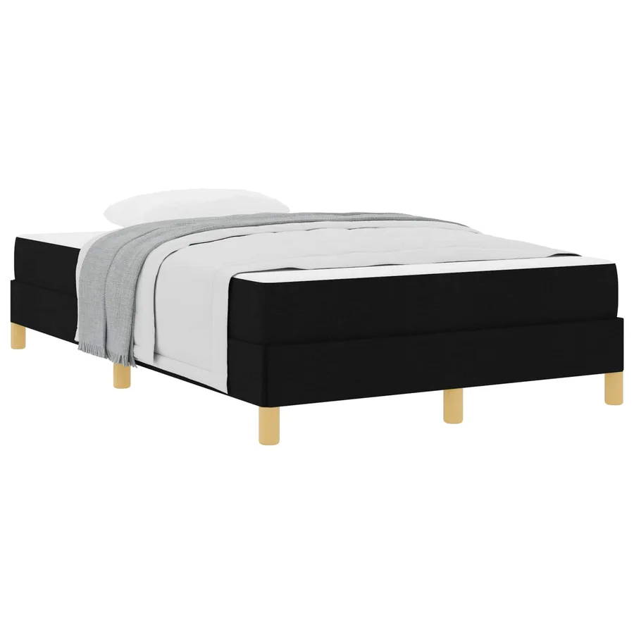 Lit à ressorts avec matelas Noir 120 x 200 cm tissu - 2
