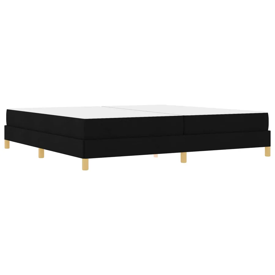 Lit à ressorts avec matelas Noir 200 x 200 cm tissu - 2