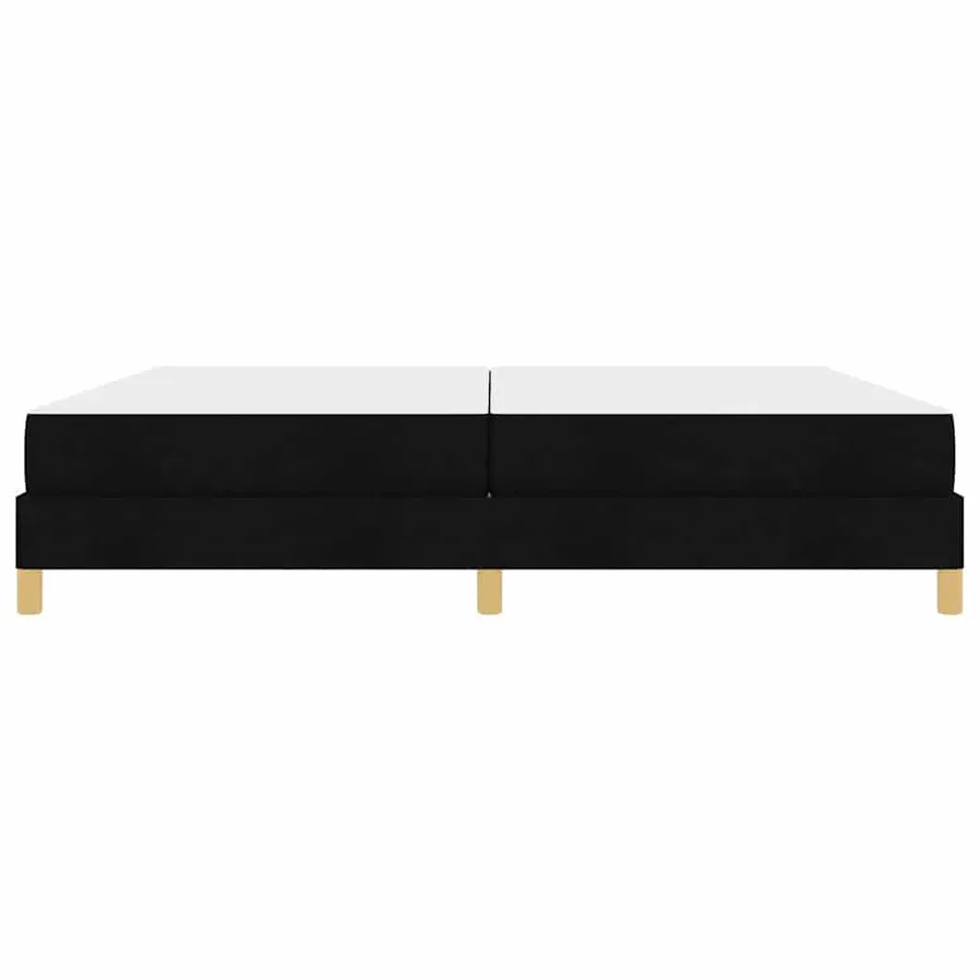 Lit à ressorts avec matelas Noir 200 x 200 cm tissu - 5
