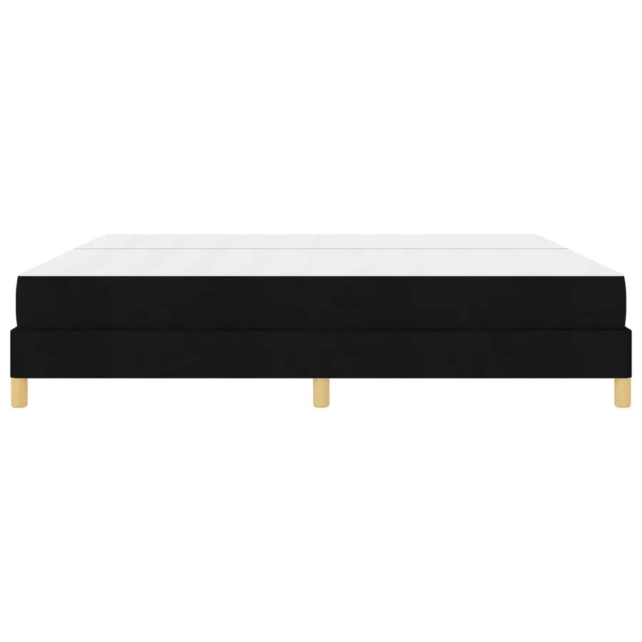 Lit à ressorts avec matelas Noir 200 x 200 cm tissu - 6