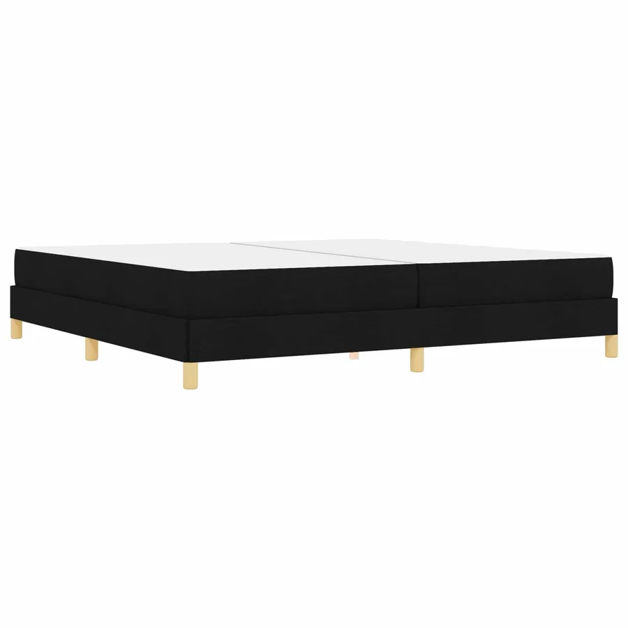 Lit à ressorts avec matelas Noir 200 x 200 cm tissu - 7