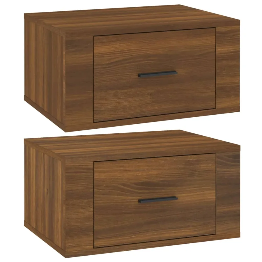 Tables de chevet murales 2 pcs Chêne marron 50x36x25 cm - 2