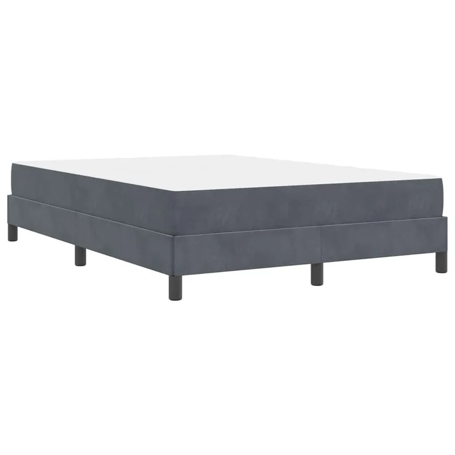 Lit à ressorts avec matelas Gris foncé 140 x 210 cm tissu - 7