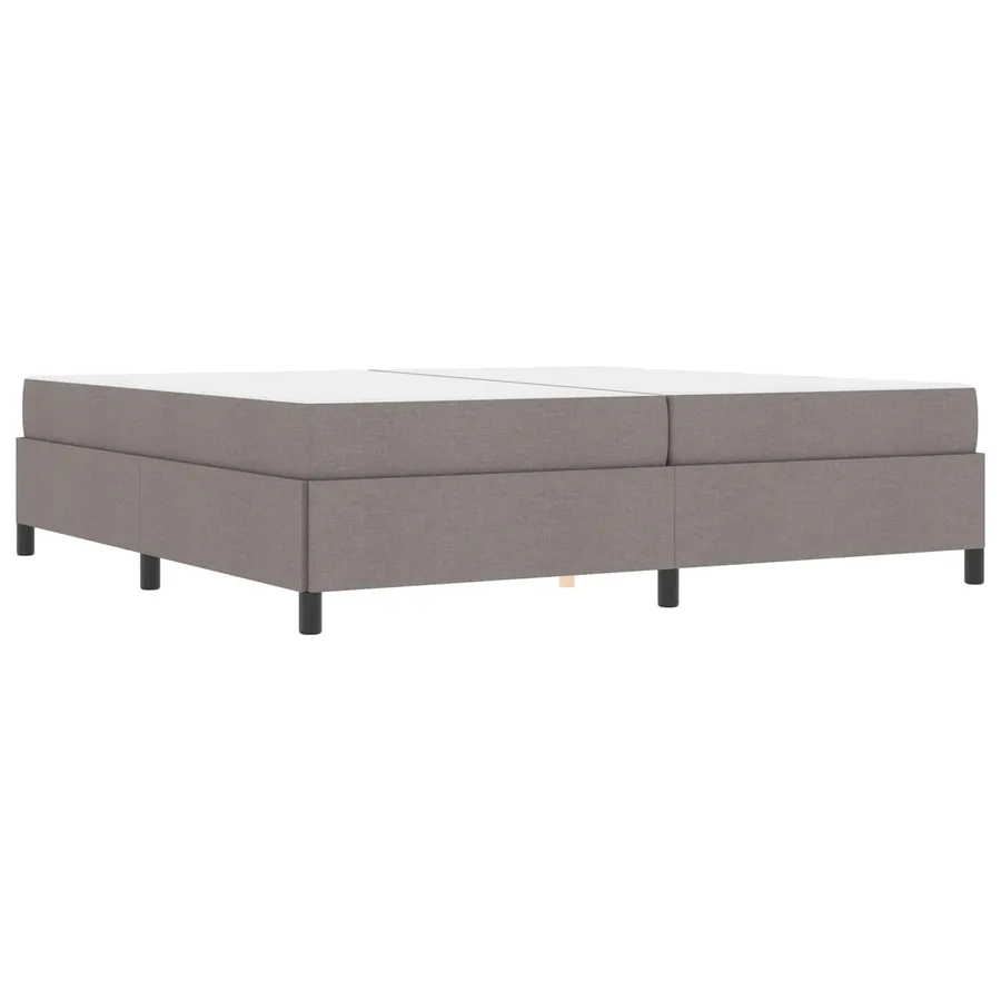 Lit à ressorts avec matelas Taupe 200 x 200 cm tissu - 2