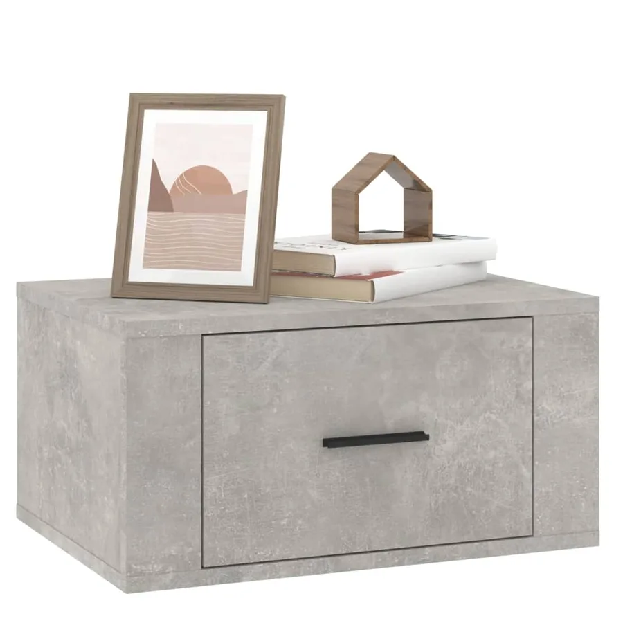 Table de chevet murale Gris béton 50x36x25 cm - 4