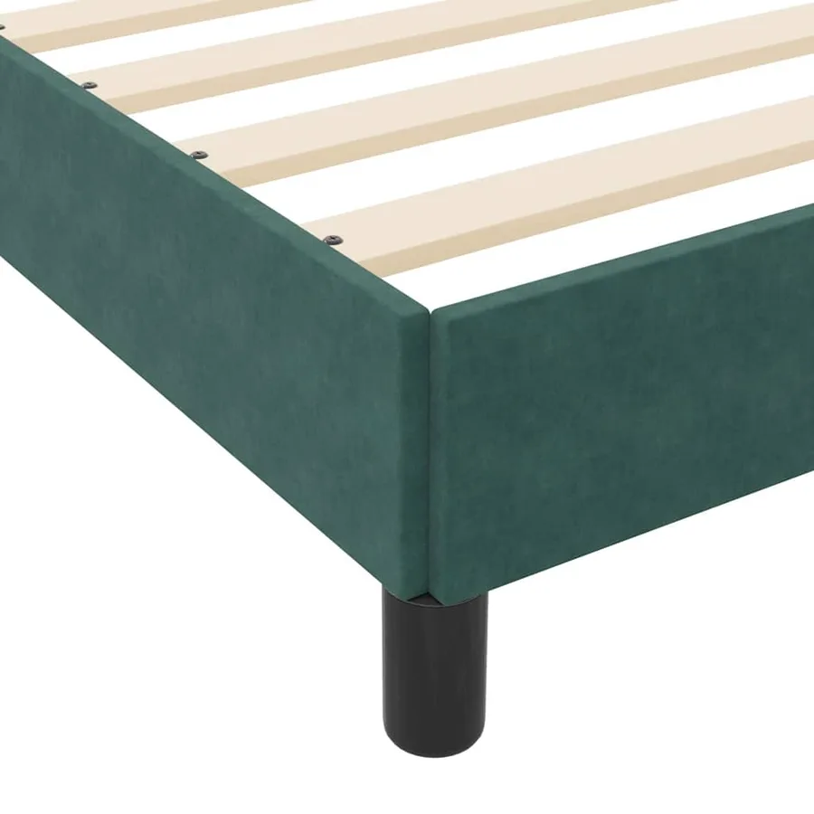 Lit à ressorts avec matelas Vert foncé 90 x 190 cm tissu - 8