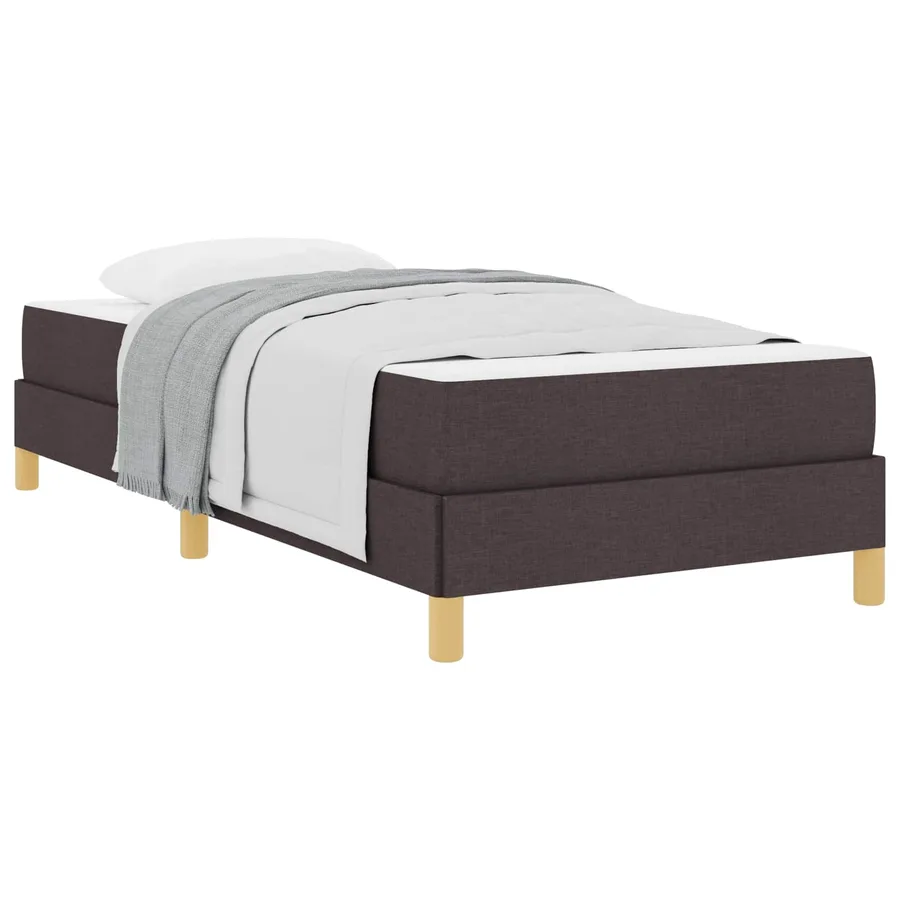 Lit à ressorts avec matelas Marron foncé 80 x 200 cm tissu - 2