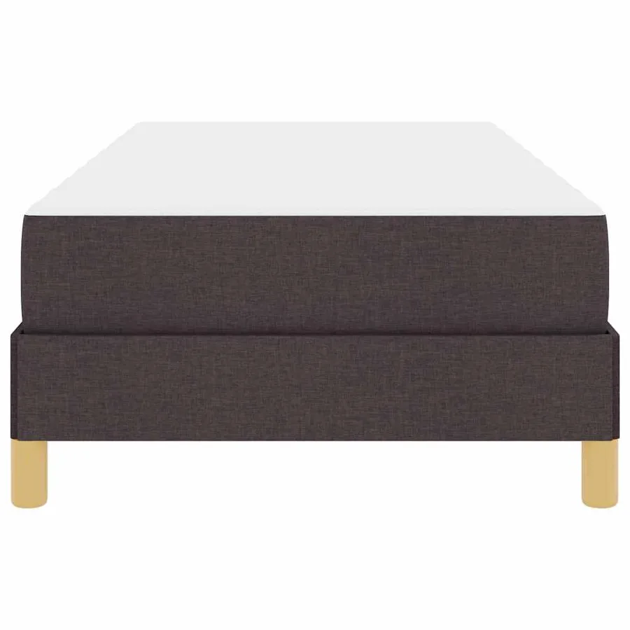Lit à ressorts avec matelas Marron foncé 80 x 200 cm tissu - 6