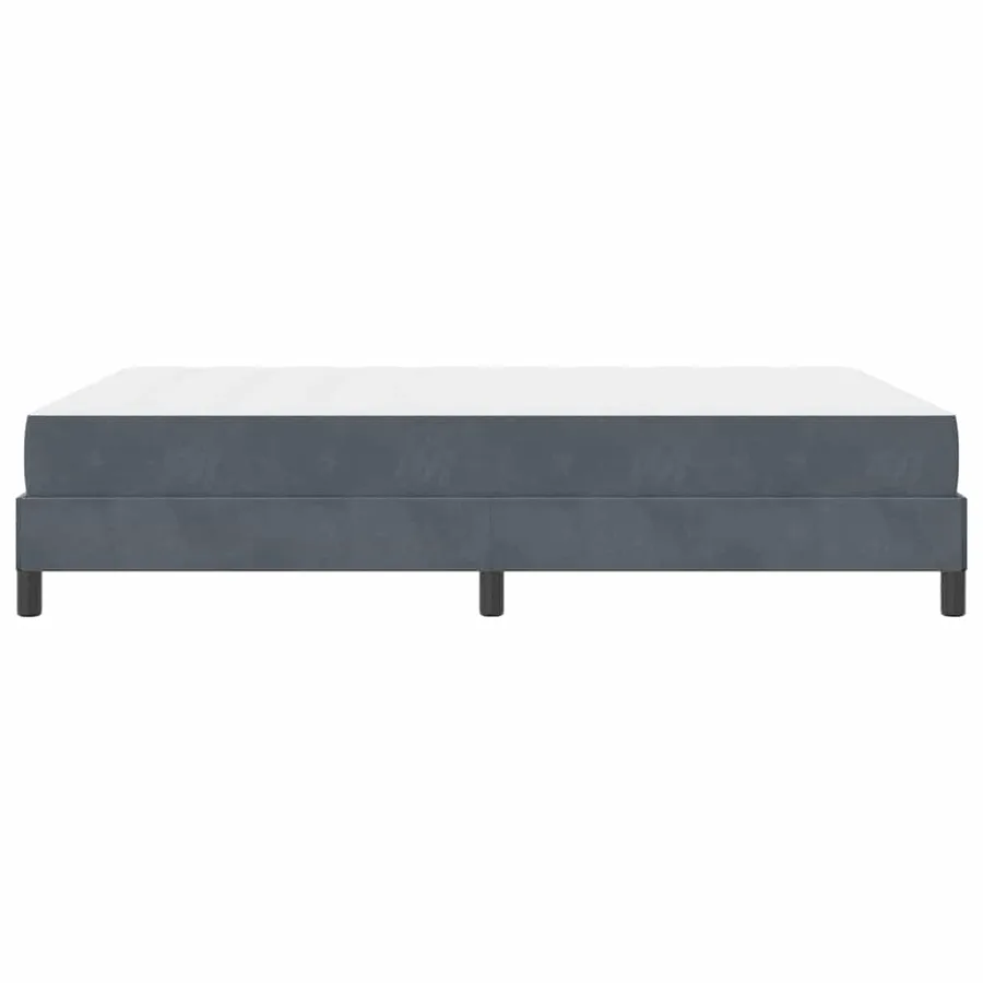 Lit à ressorts avec matelas Gris foncé 160 x 210 cm tissu - 6