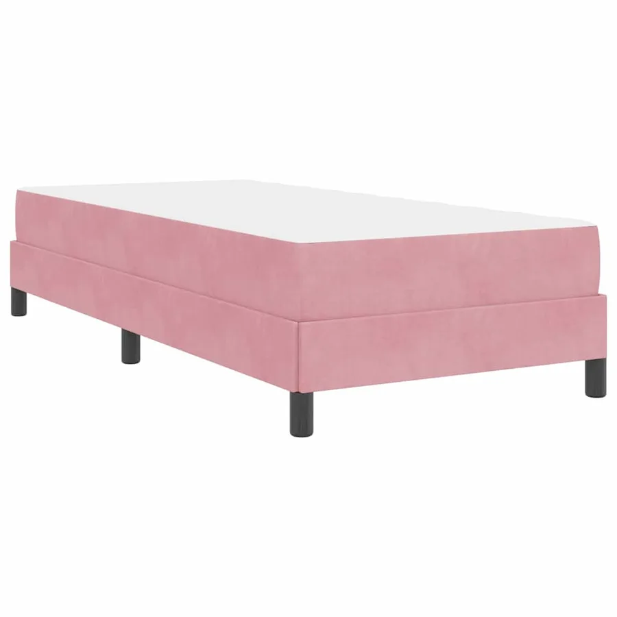Lit à ressorts avec matelas Rose 100 x 220 cm tissu - 7