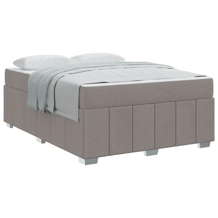 Cadre de lit avec matelas Taupe 160 x 200 cm tissu - 2