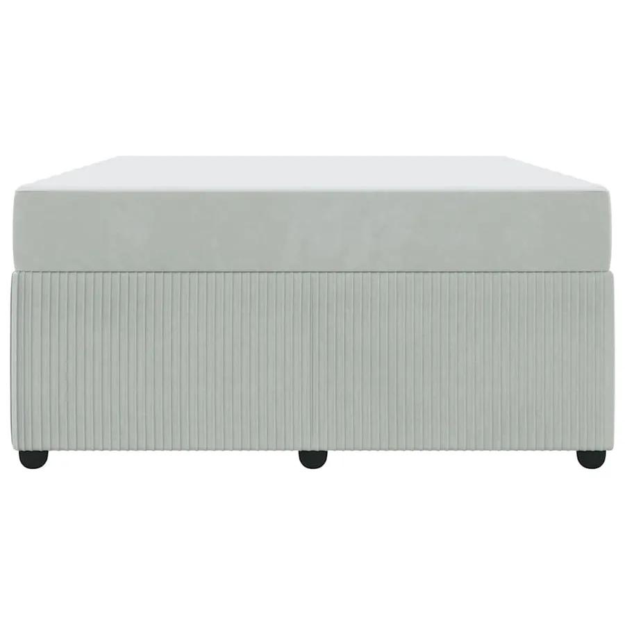 Cadre de lit avec matelas Gris clair 140 x 200 cm tissu - 5