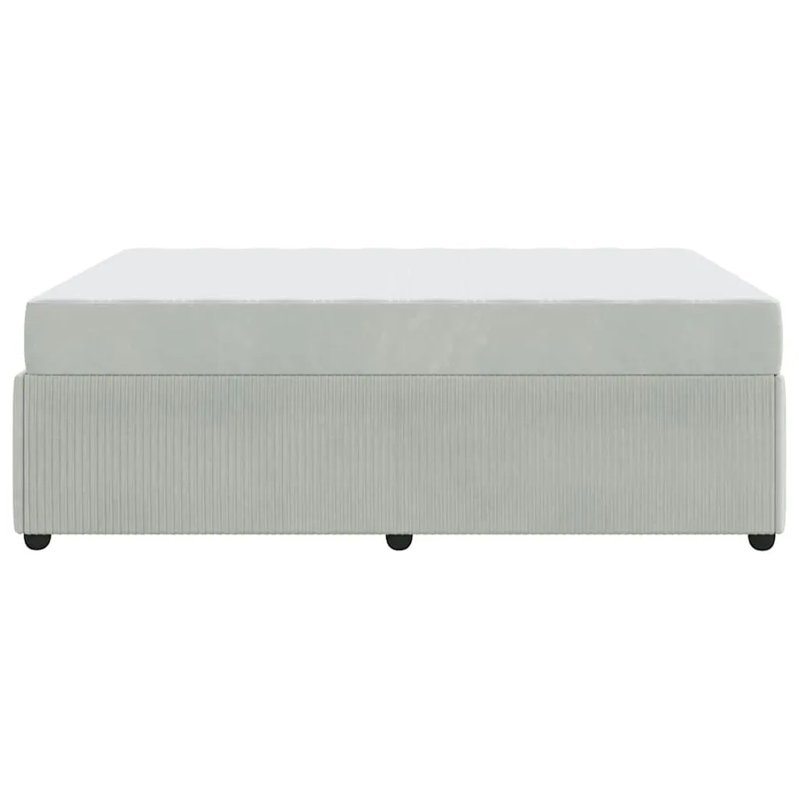 Cadre de lit avec matelas Gris clair 140 x 200 cm tissu - 6