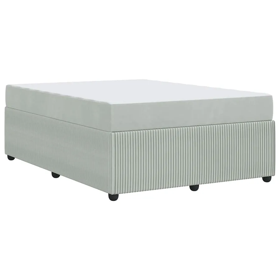 Cadre de lit avec matelas Gris clair 140 x 200 cm tissu - 7