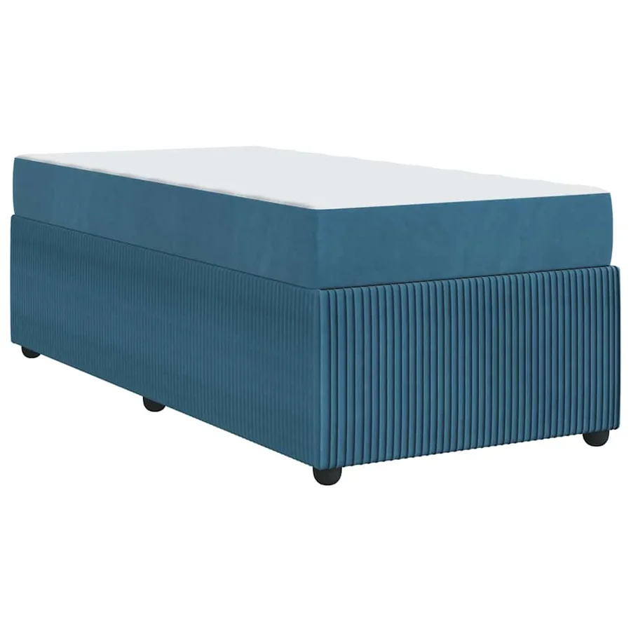 Cadre de lit avec matelas Bleu 80 x 200 cm tissu - 9