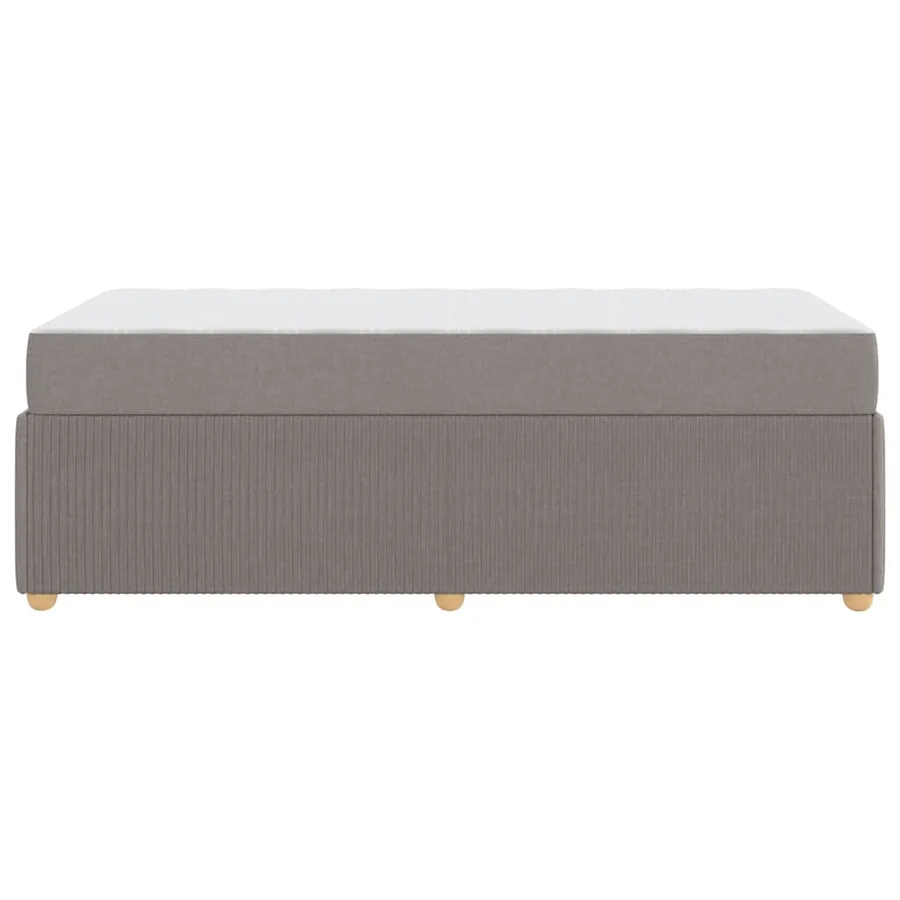 Cadre de lit avec matelas Taupe 90 x 200 cm tissu - 6