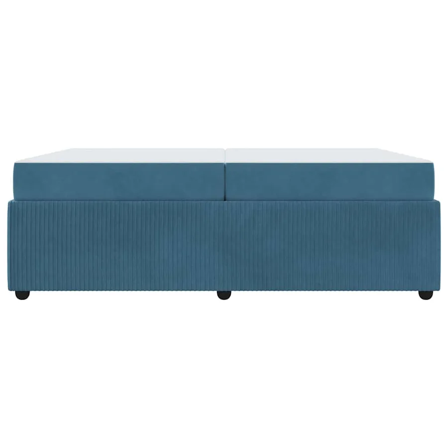 Cadre de lit avec matelas Bleu 200 x 200 cm tissu - 5