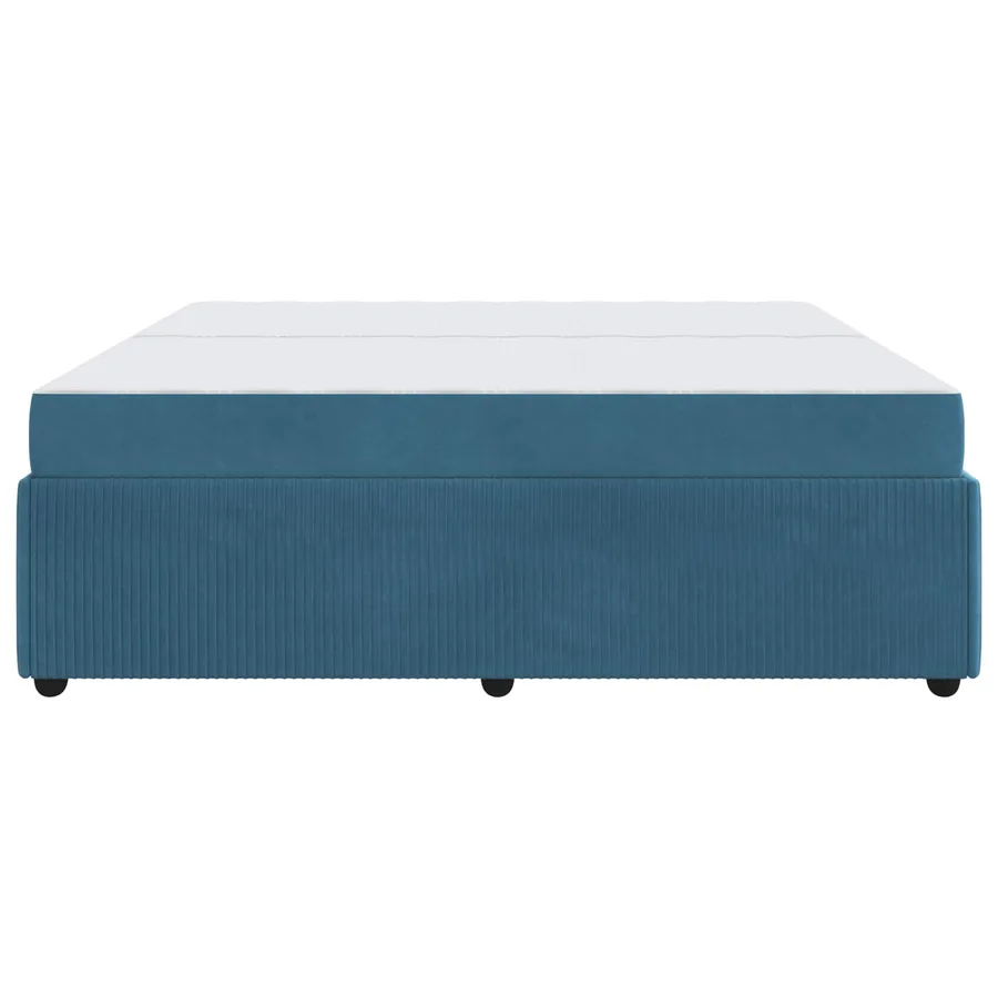 Cadre de lit avec matelas Bleu 200 x 200 cm tissu - 6