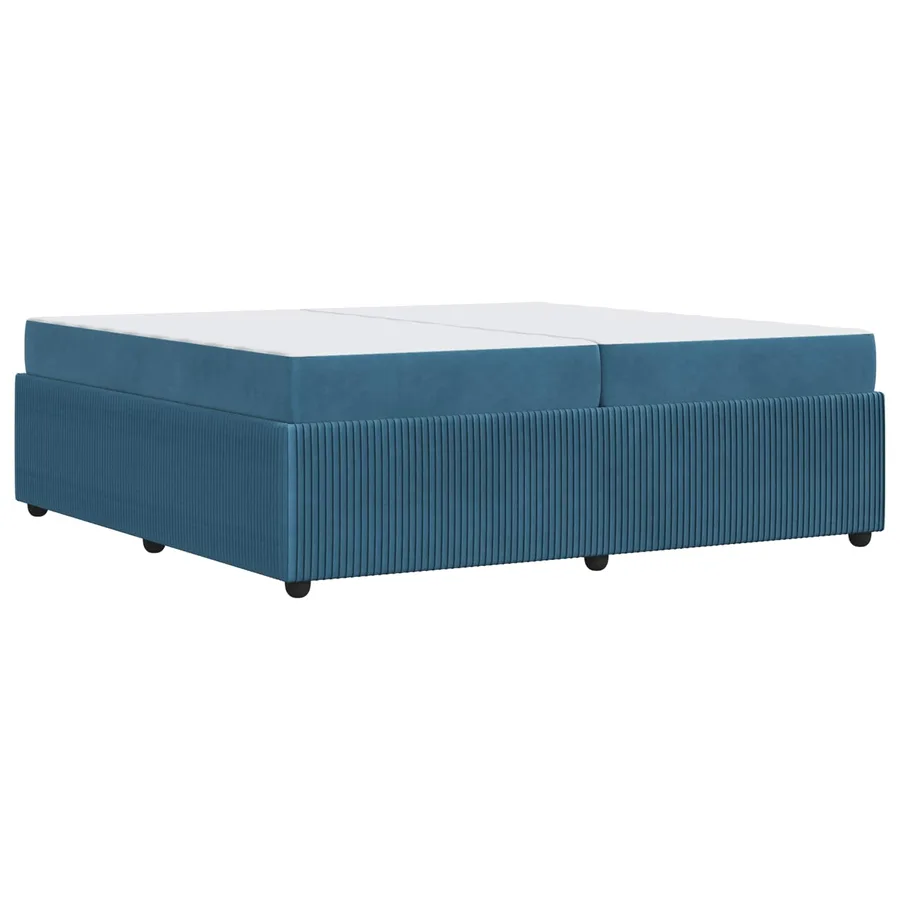 Cadre de lit avec matelas Bleu 200 x 200 cm tissu - 7