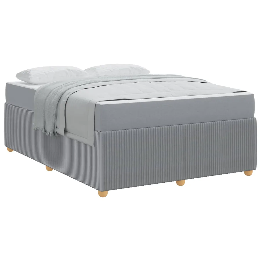 Cadre de lit avec matelas Gris clair 140 x 200 cm tissu - 2