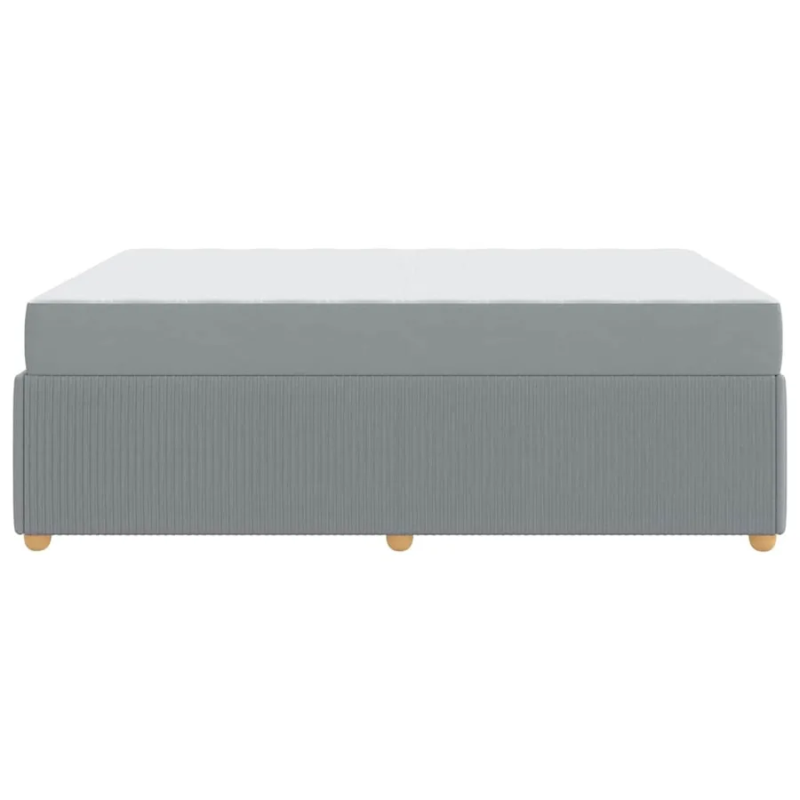 Cadre de lit avec matelas Gris clair 140 x 200 cm tissu - 6