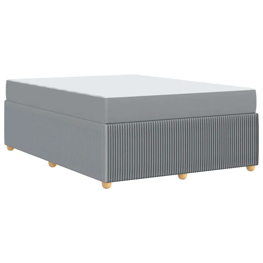 Cadre de lit avec matelas Gris clair 140 x 200 cm tissu - 7