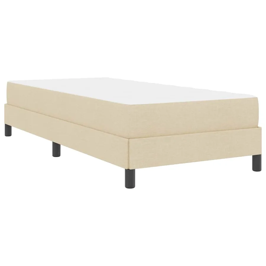 Lit à ressorts avec matelas Crème 90 x 190 cm tissu - 9