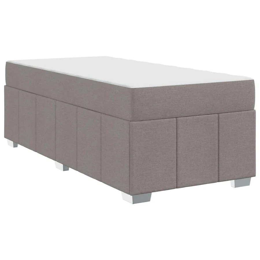Cadre de lit avec matelas Taupe 90 x 190 cm tissu - 4