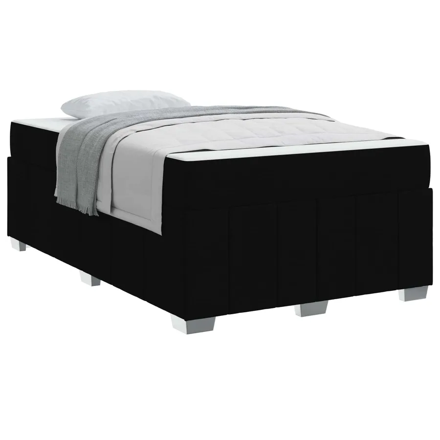 Cadre de lit avec matelas Noir 120 x 200 cm tissu - 2