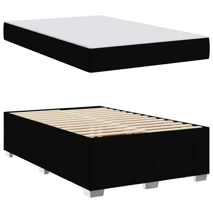 Cadre de lit avec matelas Noir 120 x 200 cm tissu - 6
