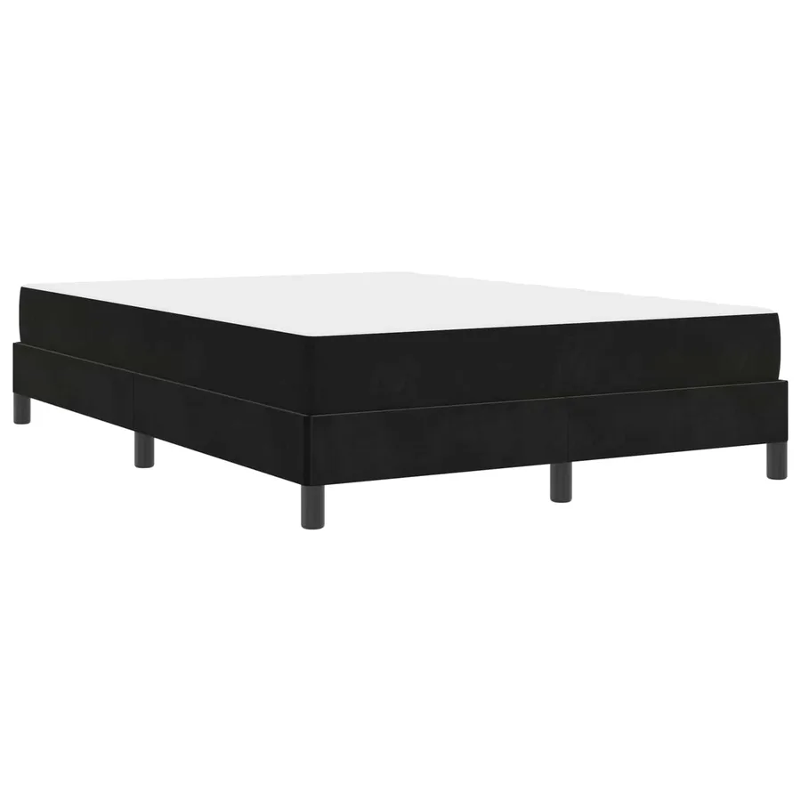 Lit à ressorts avec matelas Noir 140 x 200 cm tissu - 4