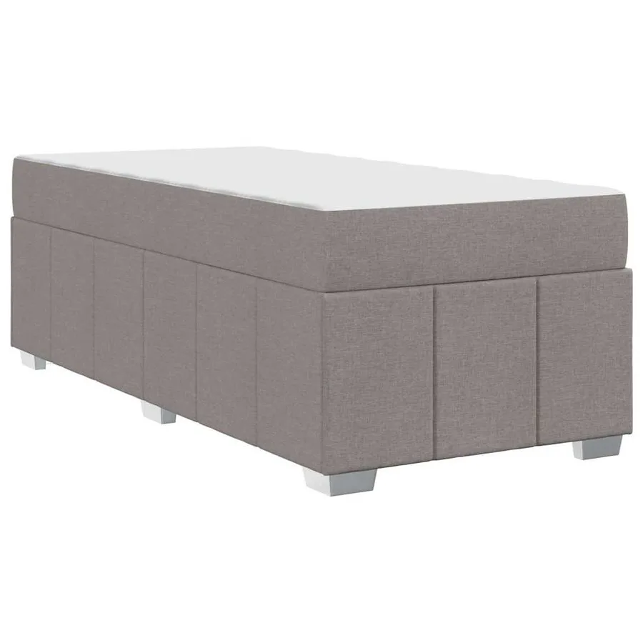 Cadre de lit avec matelas Taupe 100 x 200 cm tissu - 9